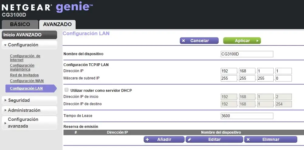 Configuración del router