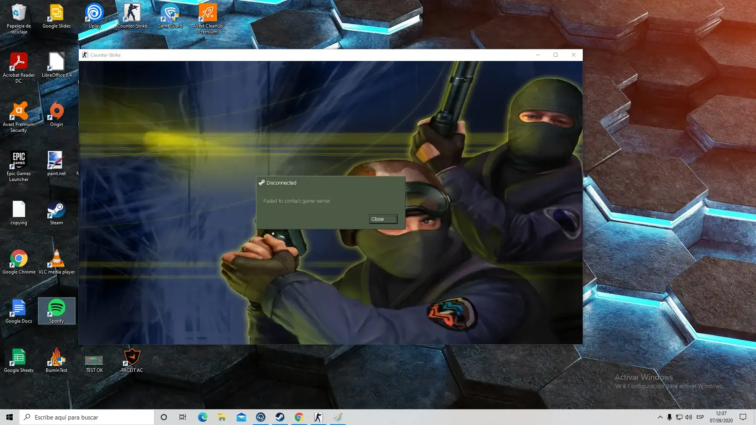 Error al conectar a servidor de Counter Strike