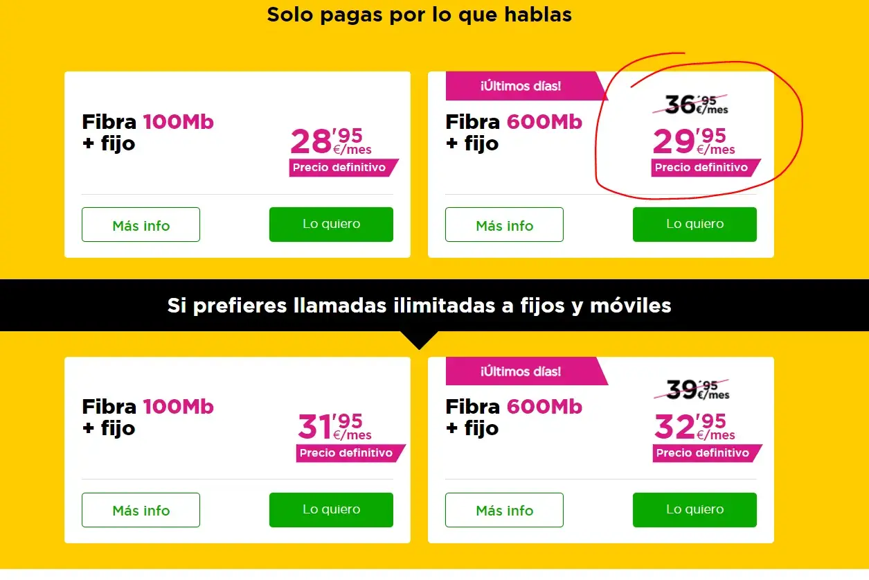 Captura de la web de Jazztel