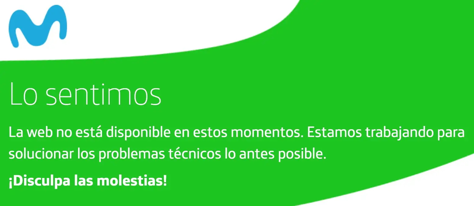 Web de Movistar caída