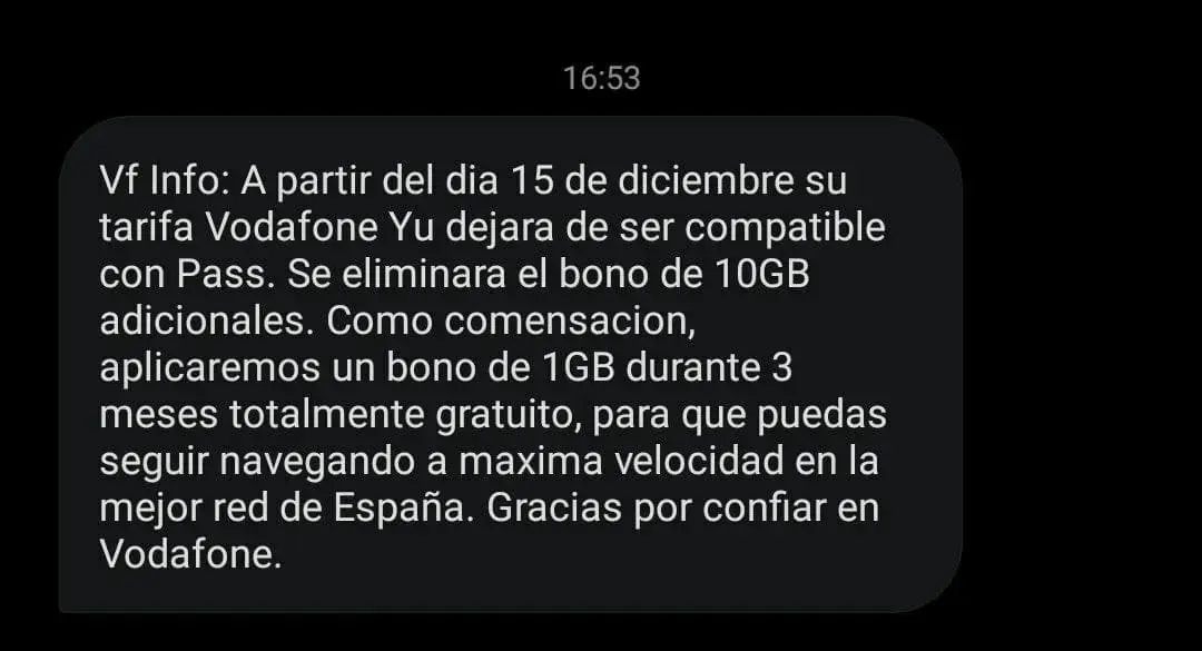 SMS de Vodafone