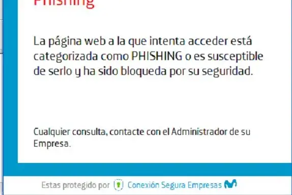 Alerta por phising de Conexión Segura