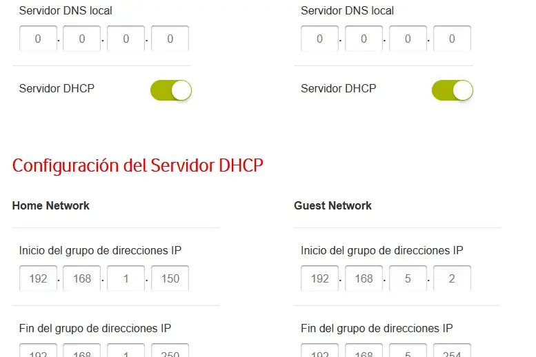 Configuración LAN en Sagemcom F@st 3686