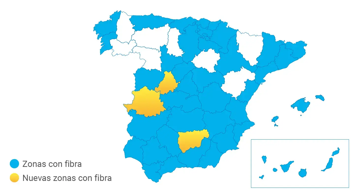 Mapa de cobertura de fibra Digi