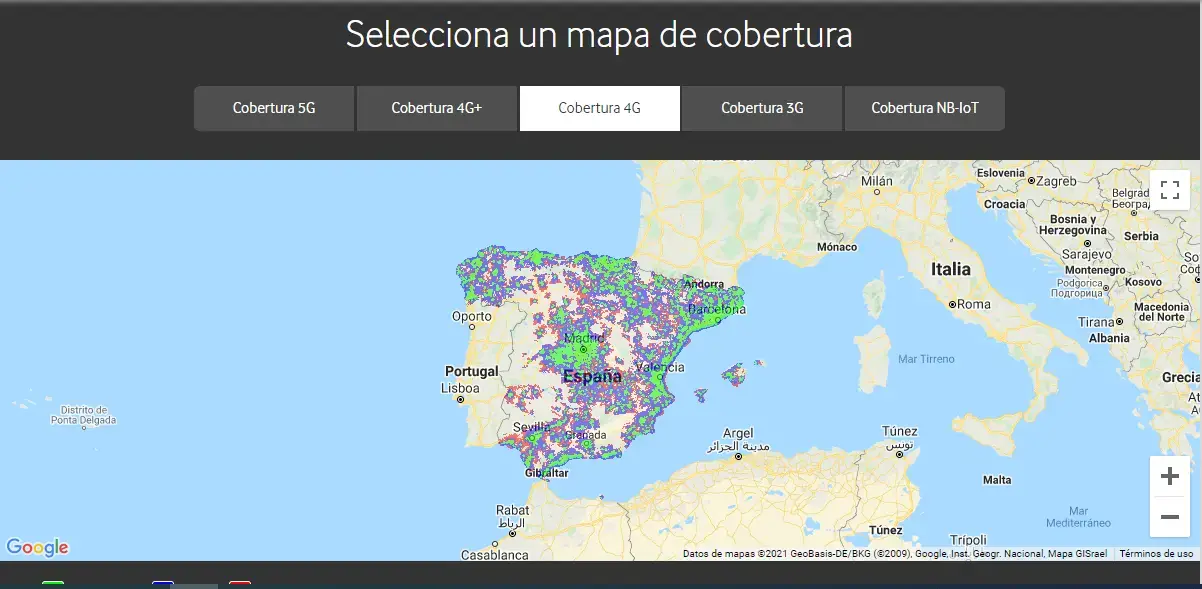 Mapa cobertura 4G nuevo