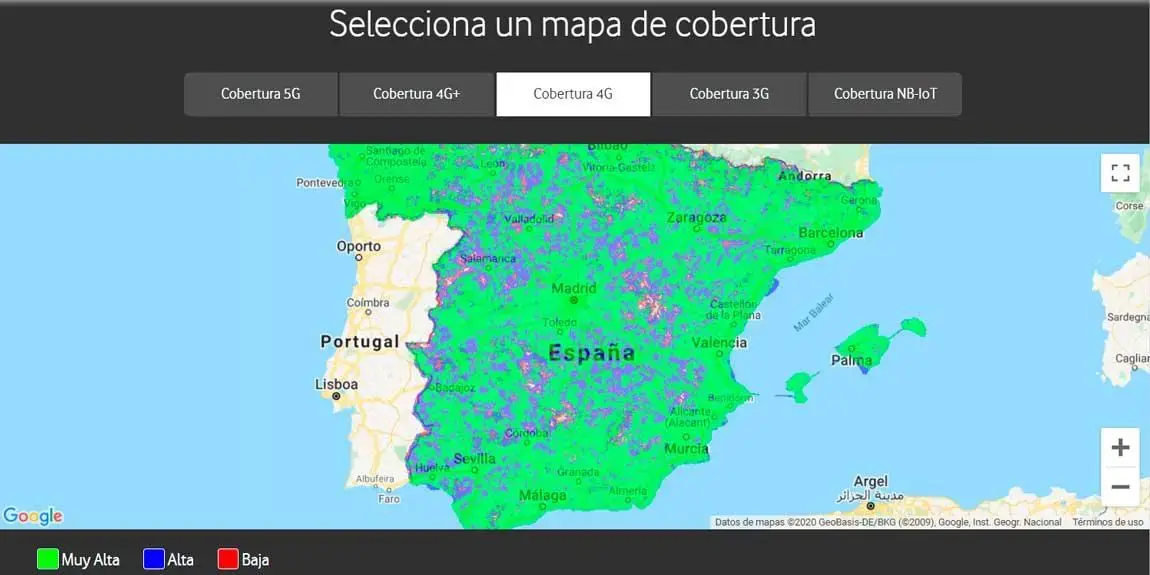 Mapa cobertura 4G antiguo