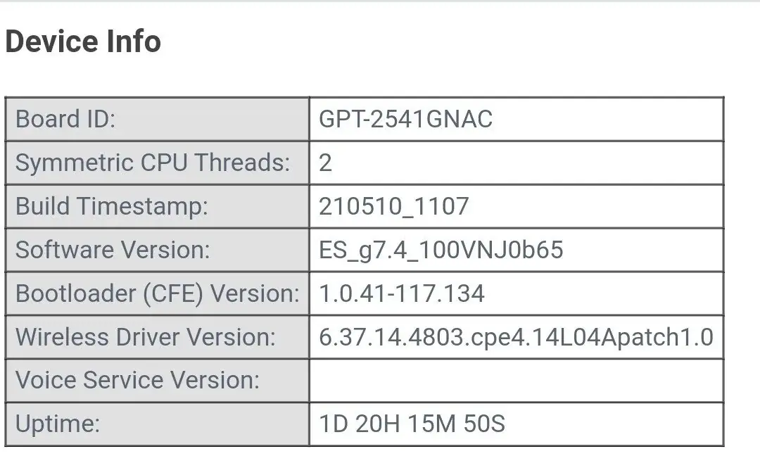 Versión de firmware