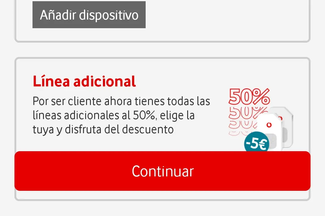 Oferta en Mi Vodafone