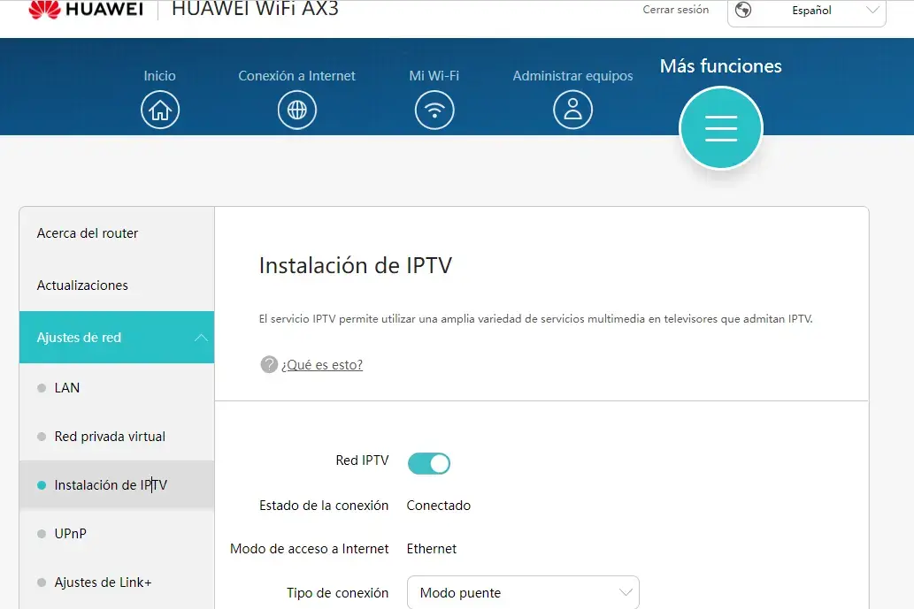 Configuración de la VLAN de TV