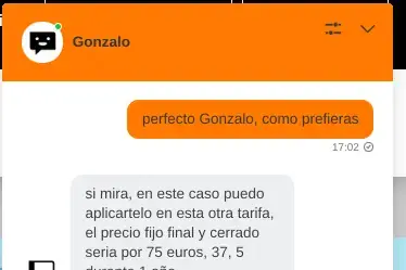 Chat con agente Orange