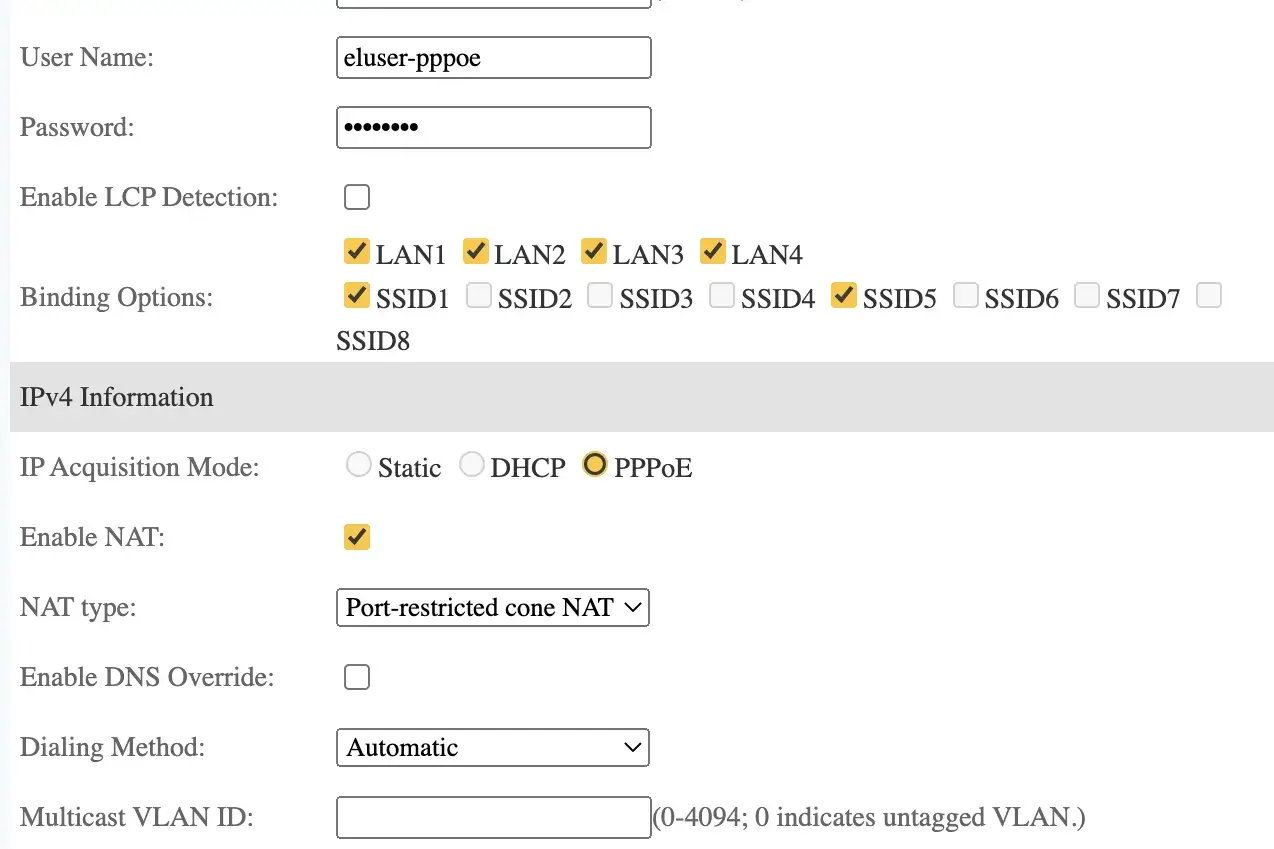 Configuración Huawei