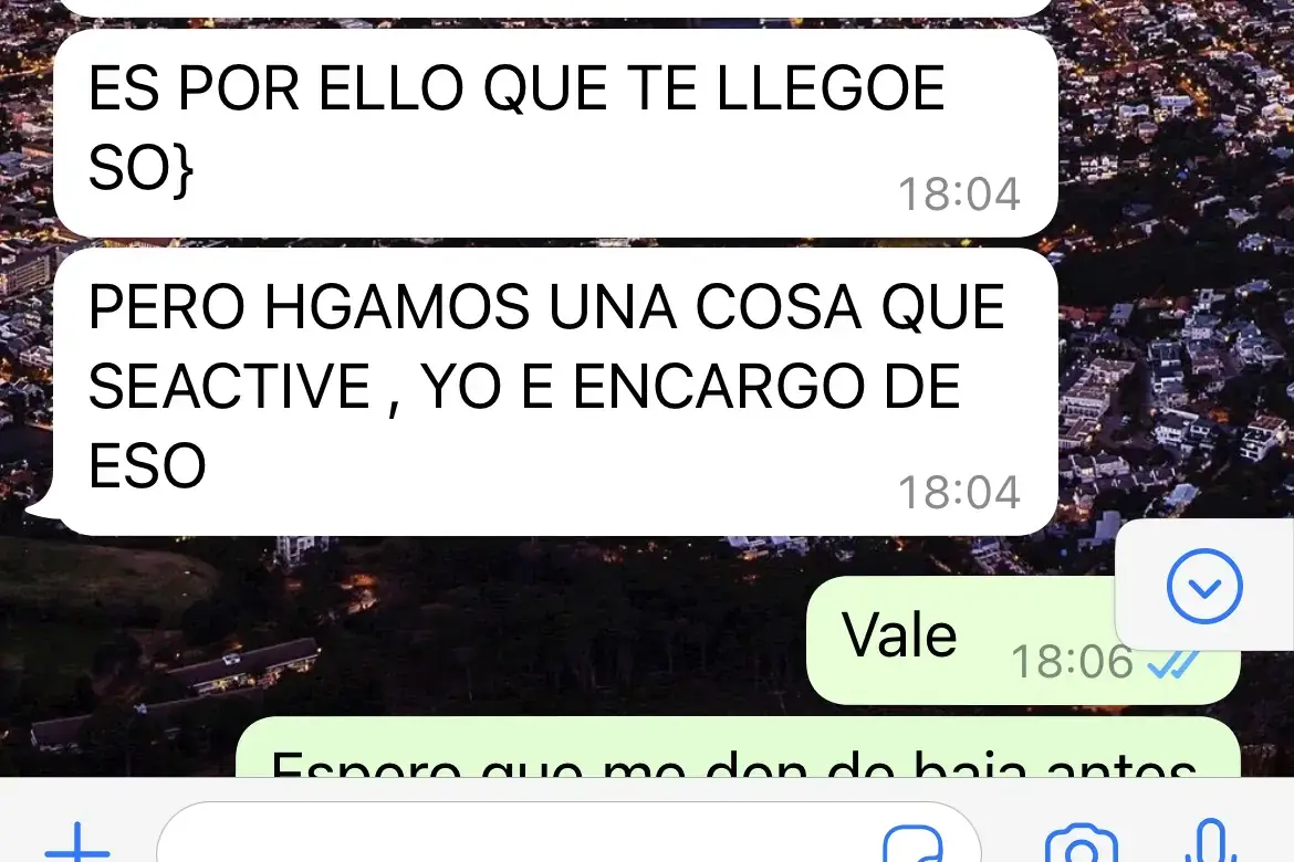 Conversación con comercial de Vodafone