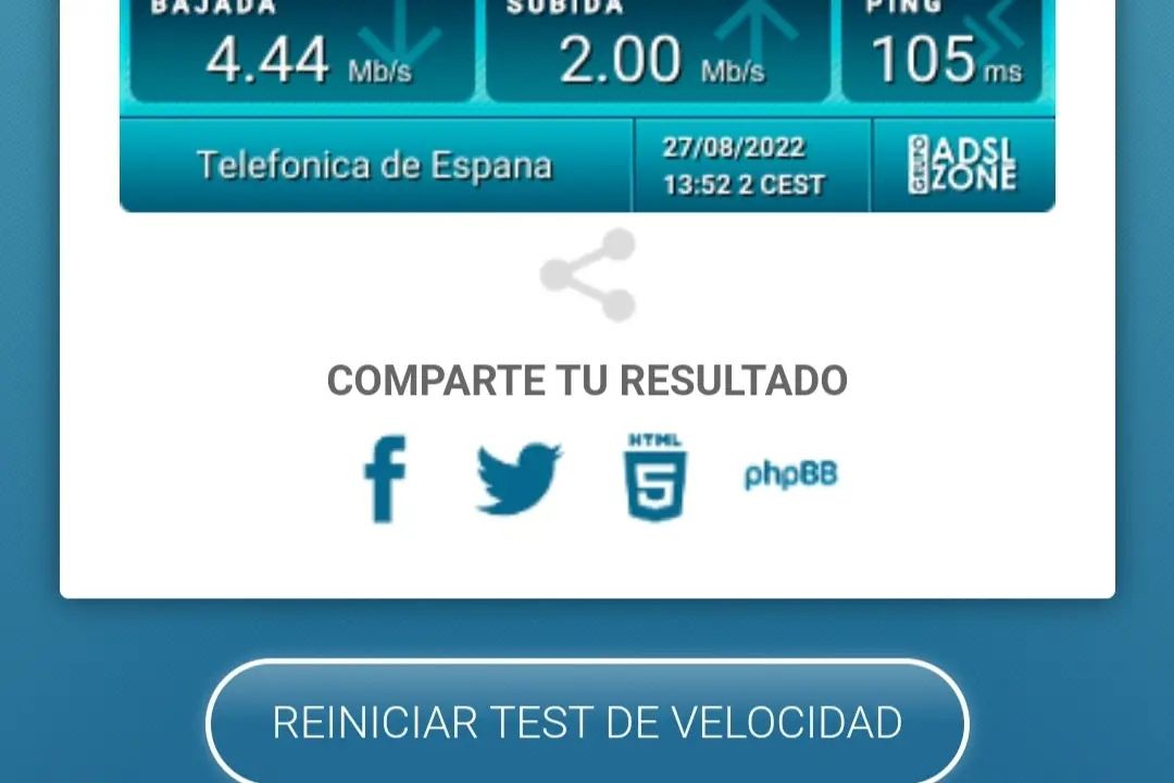 Velocidad radio 4G de Movistar