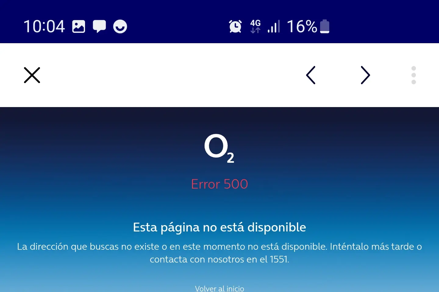 Error app Mi O2