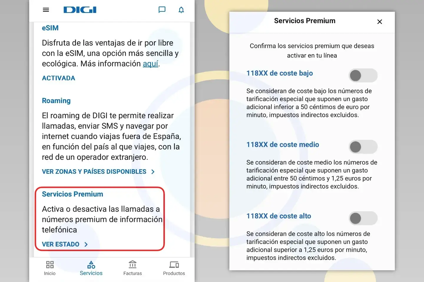 Digi Servicios Premium 118XX