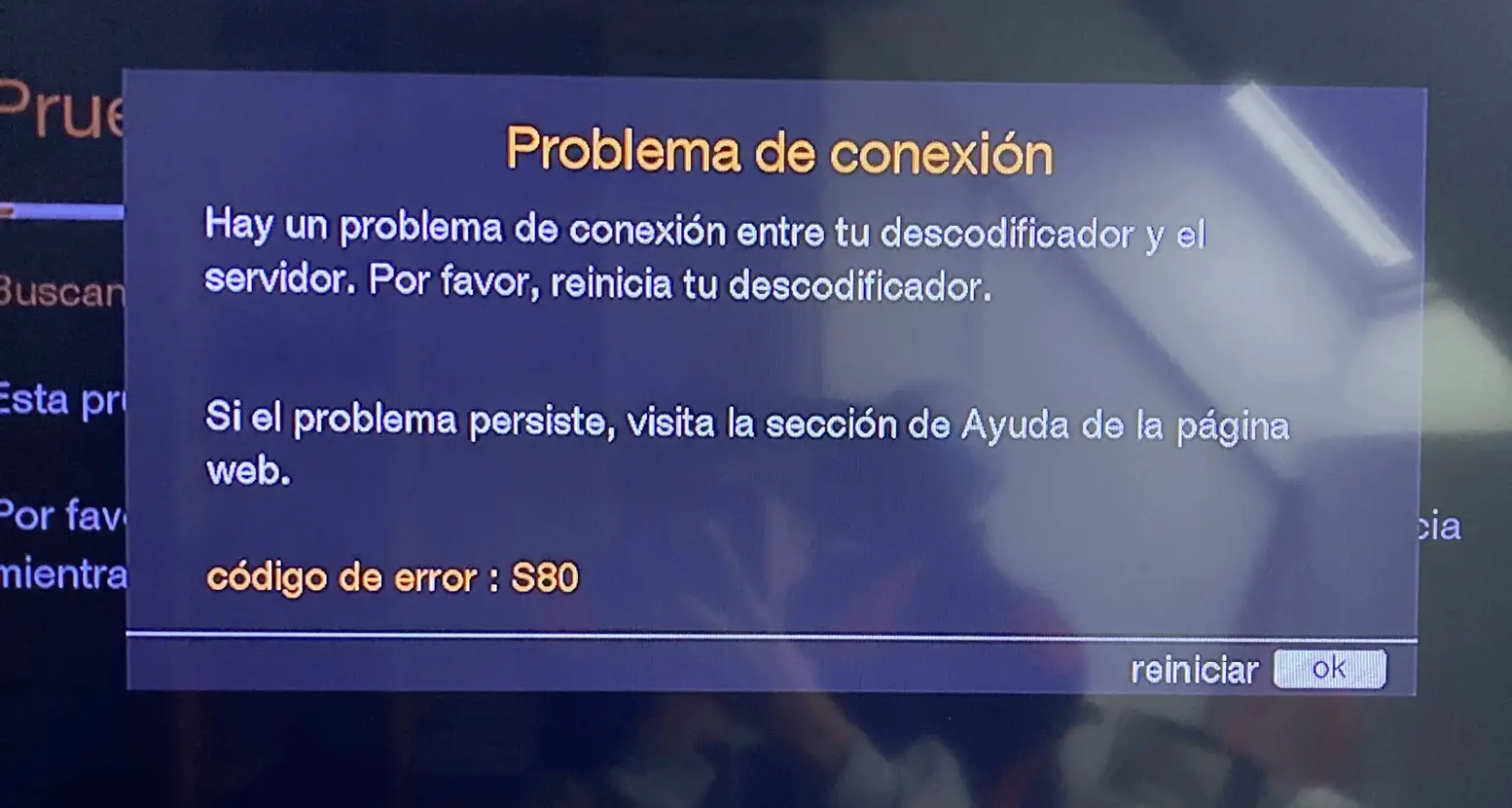 Error S80 deco Orante TV