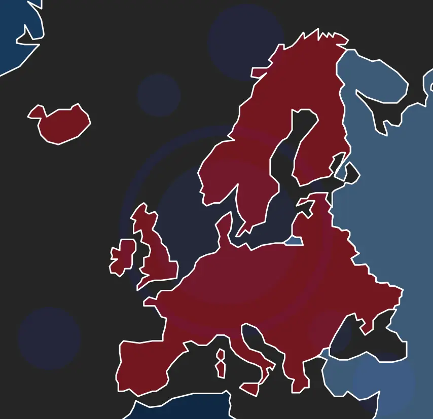 Mapa Starlink Roam Europe