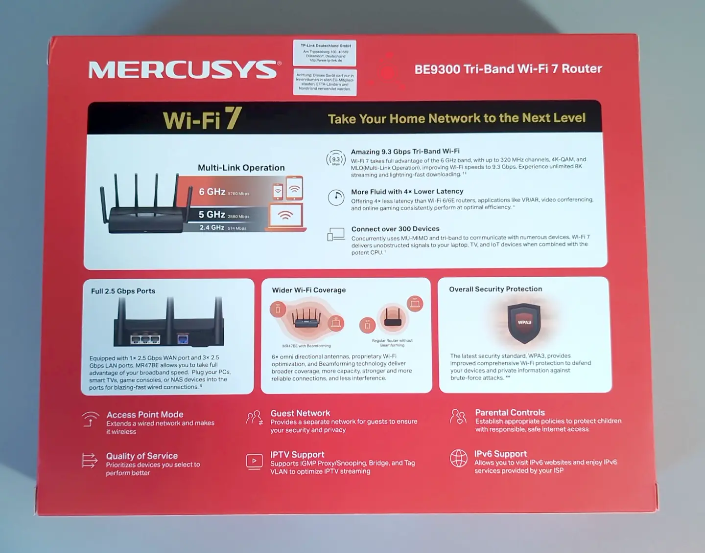 Packaging atrás Mercusys MR47BE