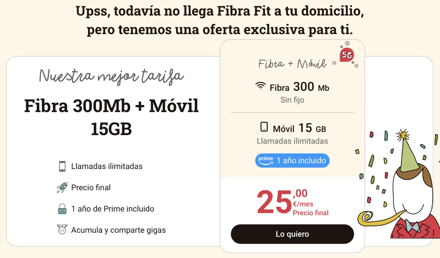 Oferta discreta Fibra Fit