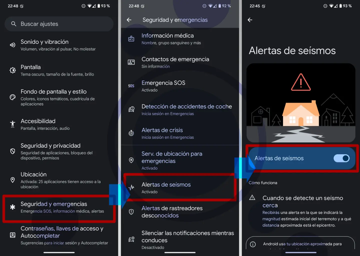 Alertas de seísmos Android