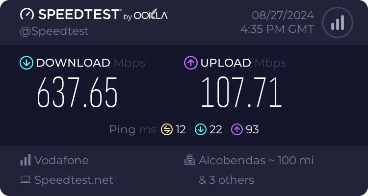 Test de SpeedTest