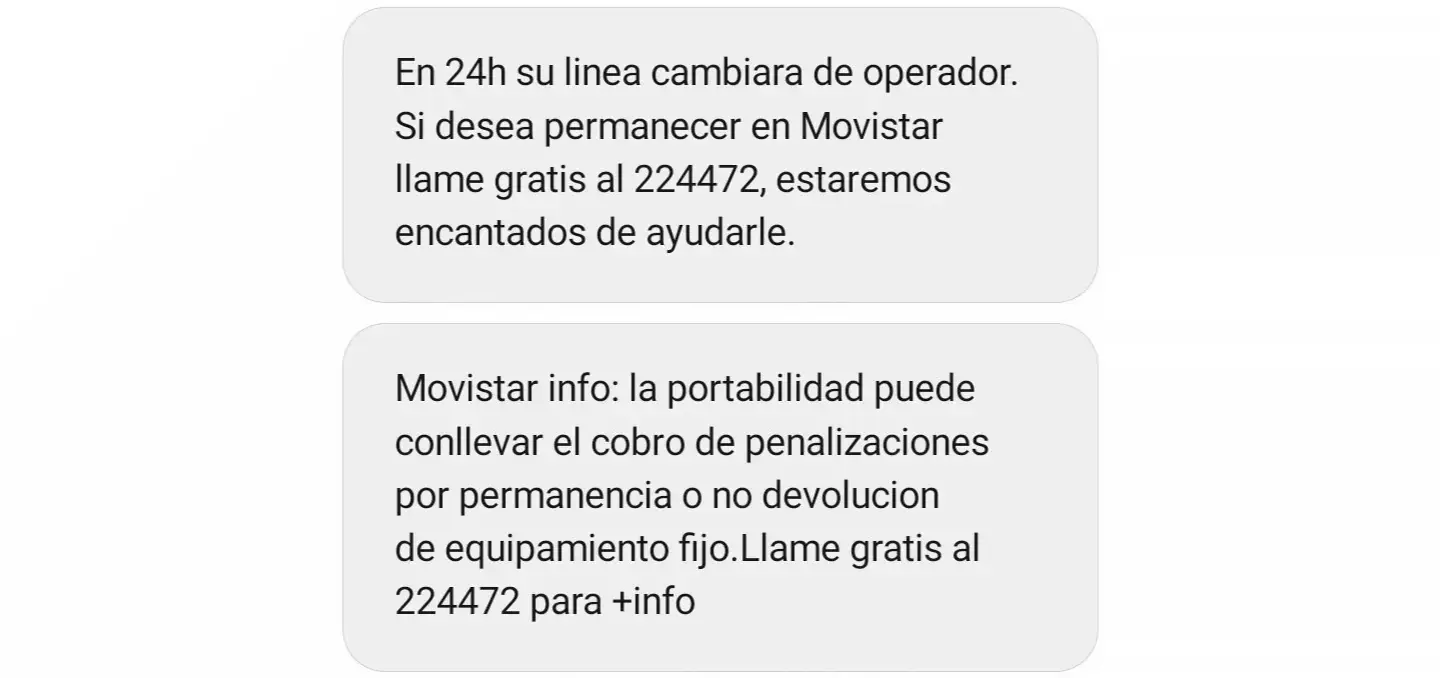 SMS portabilidad