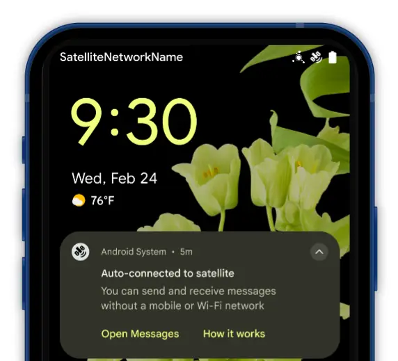 Conectividad satélite Android