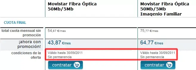 Movistar FTTH sin permanencia