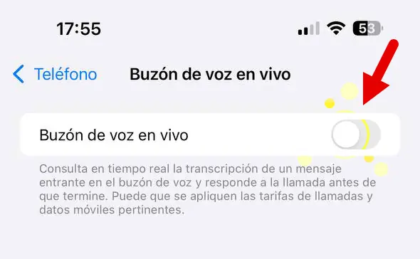 Buzón de voz en vivo iPhone