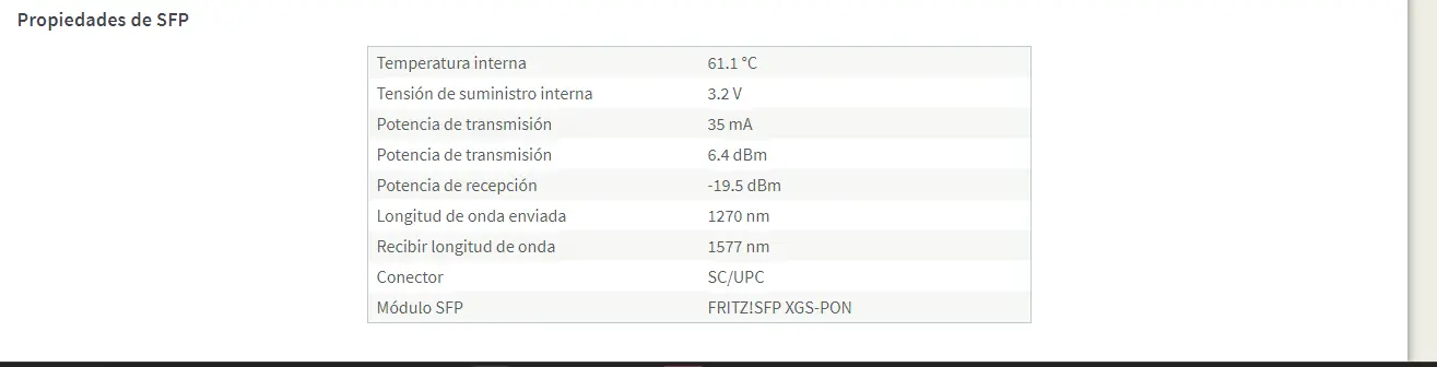 Temperatura SFP