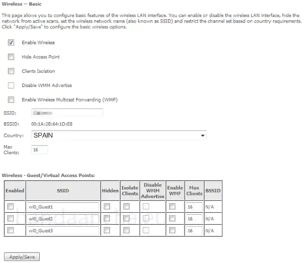 Configuración de los puntos WiFi virtuales en la interfaz web del router