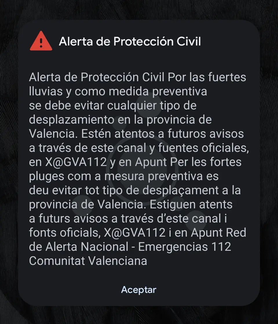 Alerta de protección civil