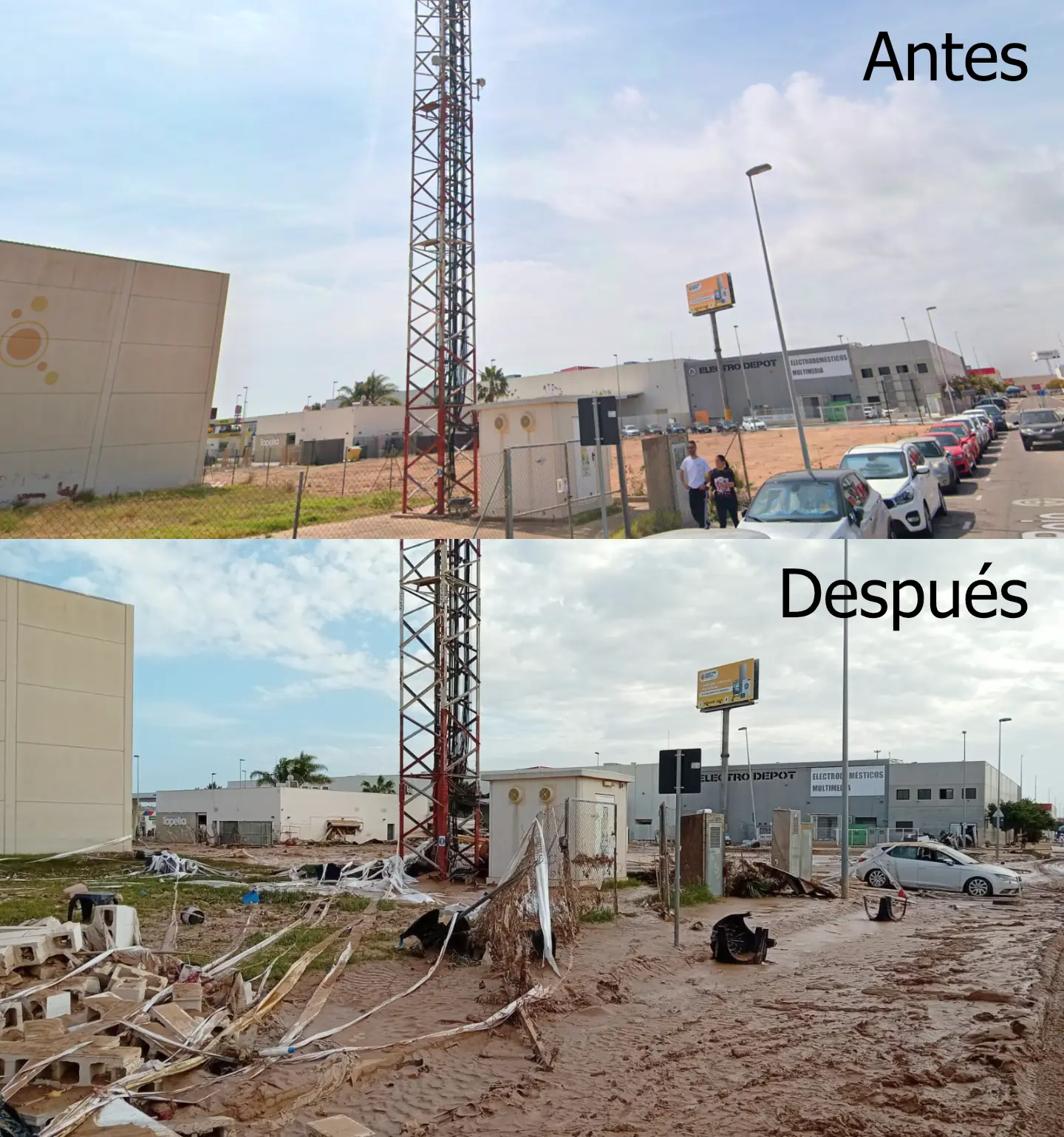 Antena Vantage Towers Alfafar inundada