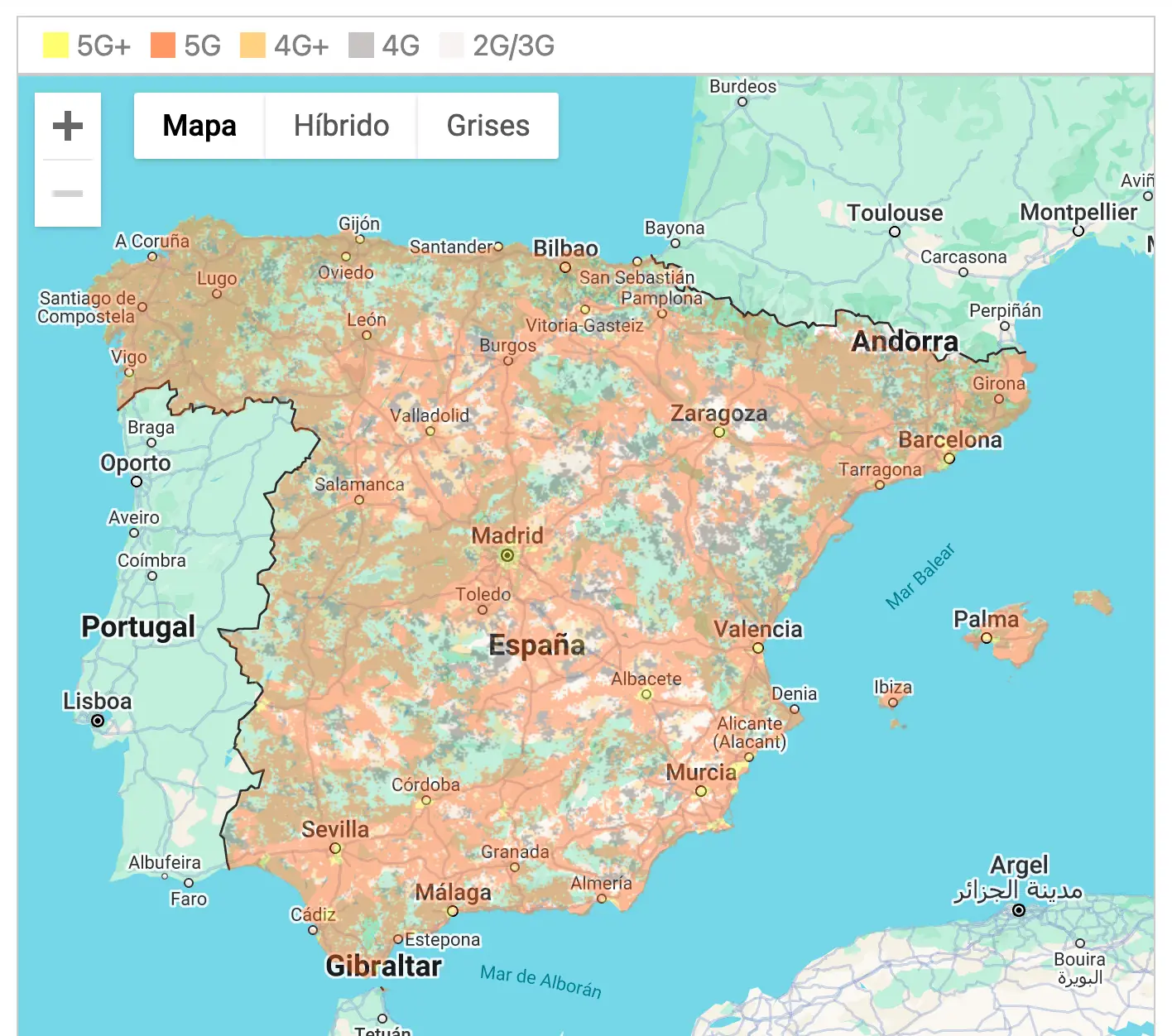 Mapa cobertura Orange normal