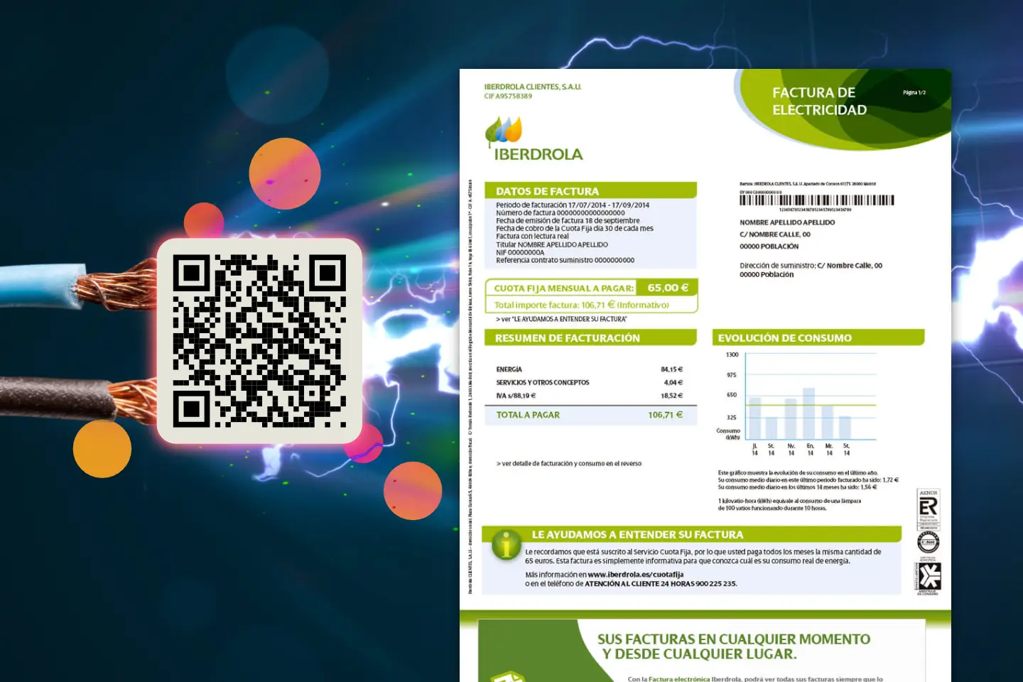 Código QR factura luz