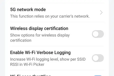 5G SA network mode