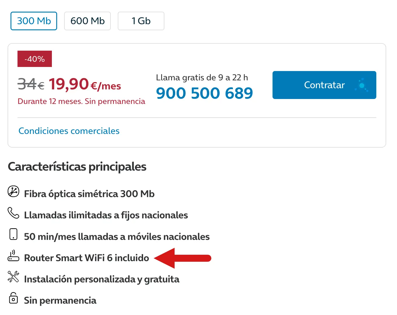 Fibra 300 Mb de Movistar