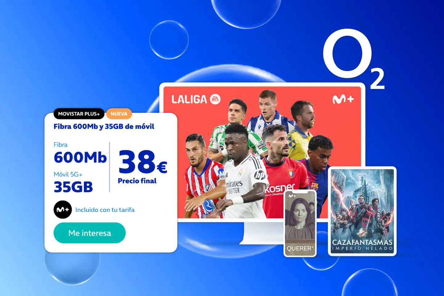 Movistar Plus+ incluido O2 600Mb 35GB 38€