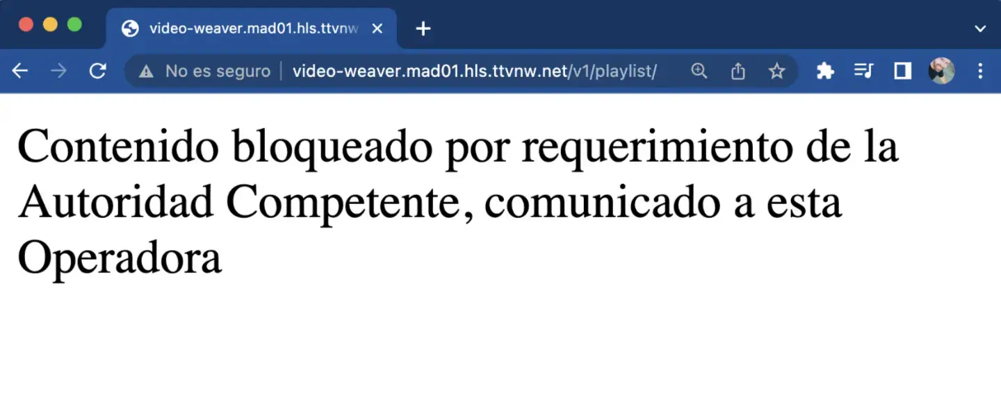 Bloqueo de Orange a Twitch