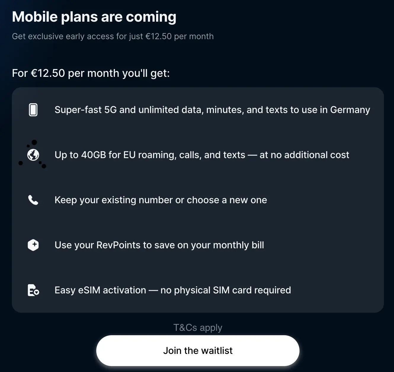 Plan tarifa móvil Revolut