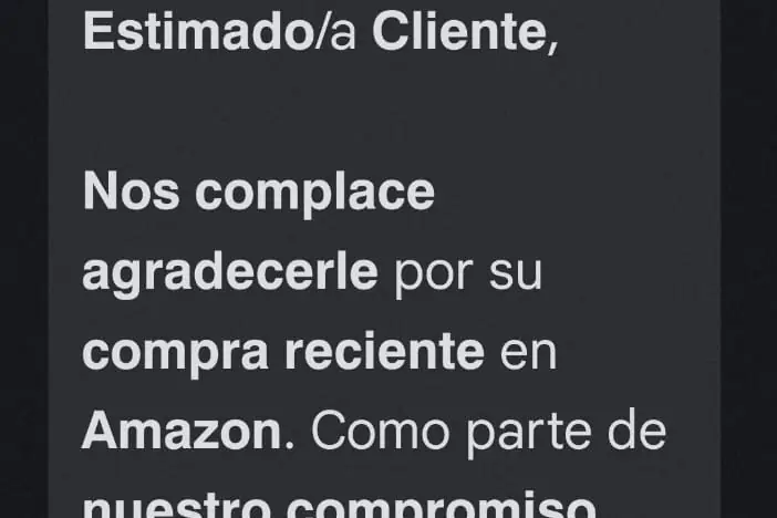 SMS estafa Amazon
