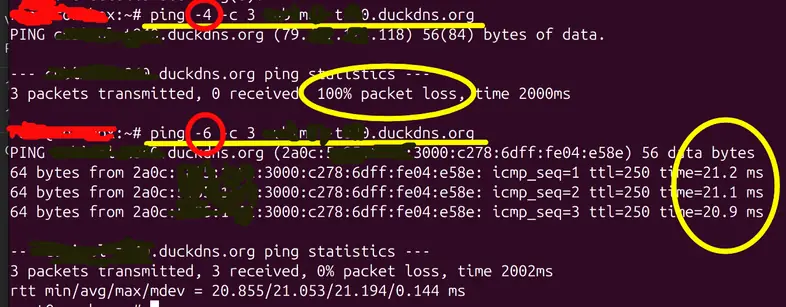 DuckDNS funciona en IPv6 pero no en IPv4 con DIGI