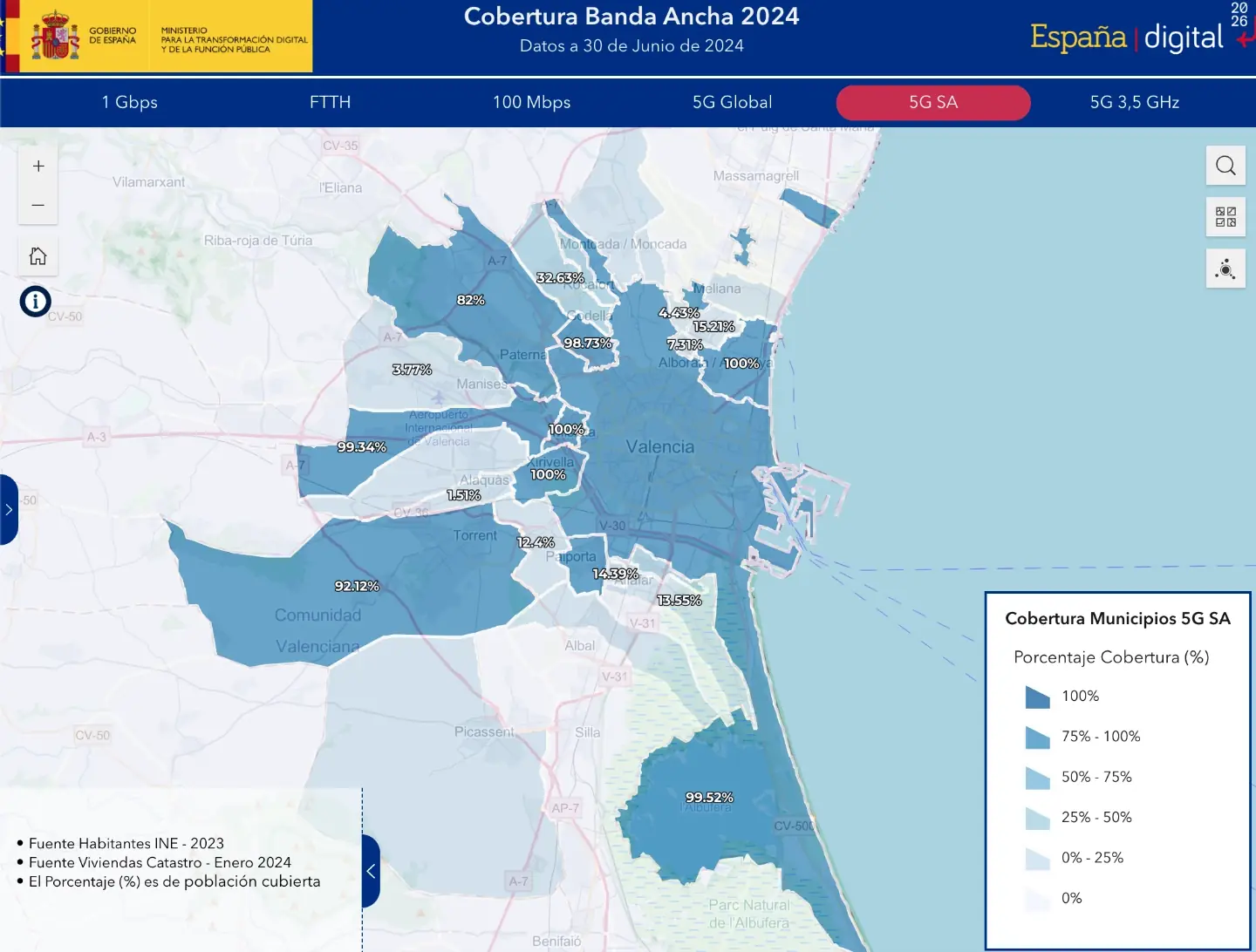 Mapa cobertura banda ancha 2024