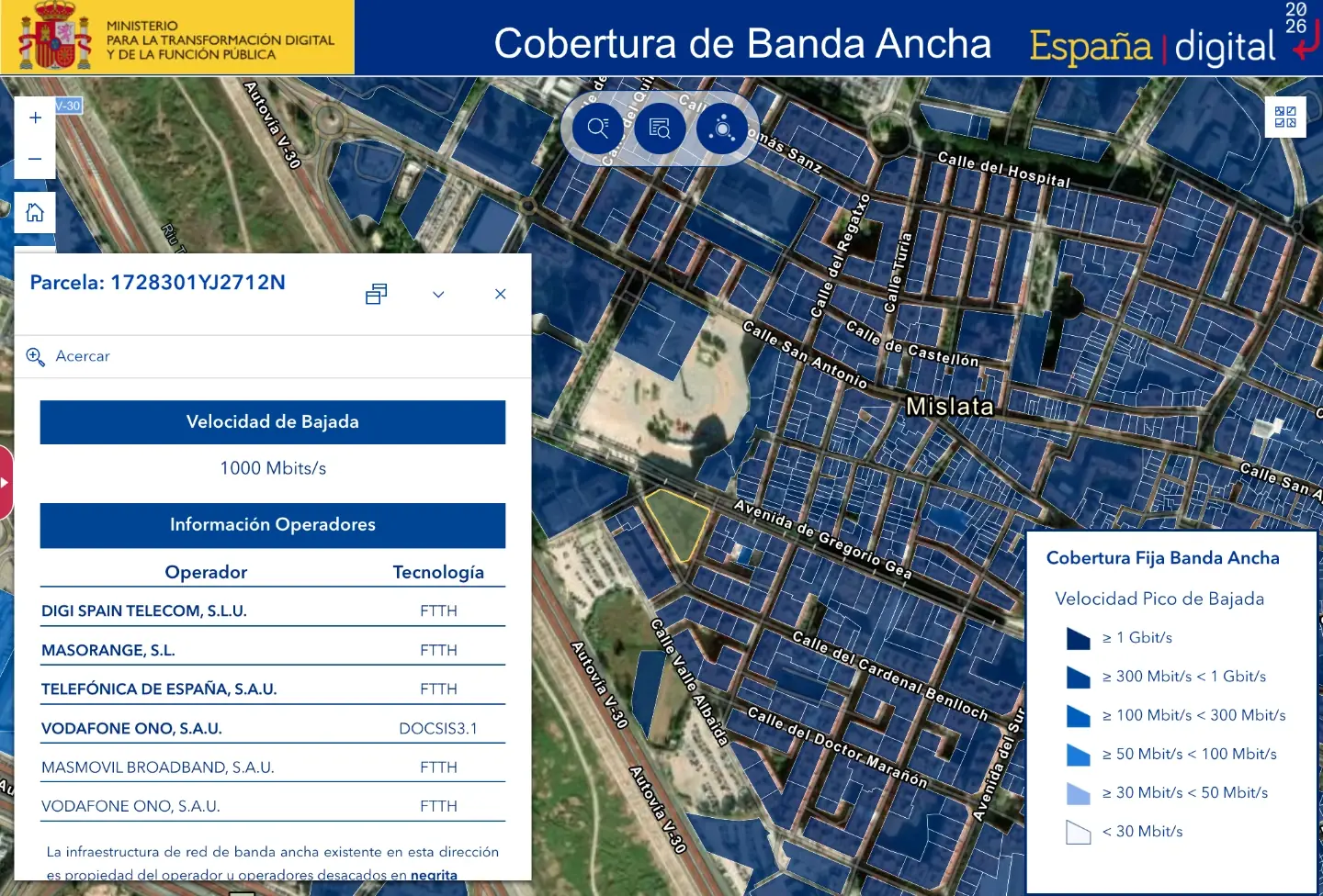 Mapa cobertura banda ancha edificios 2024