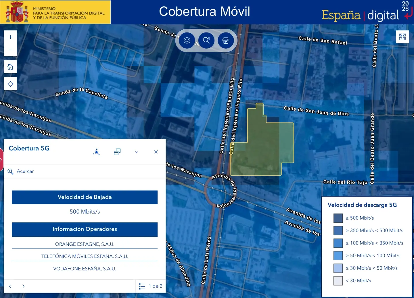 Mapa cobertura móvil áreas 2024