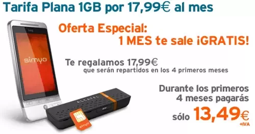 Simyo internet móvil 1 GB