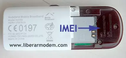 IMEI en módem USB Huawei