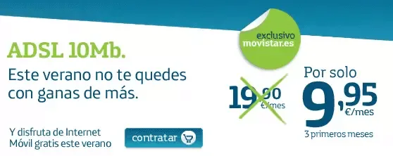 Movistar ADSL 10 Mb a 9,95 €