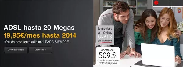 Descuento del 10% en la cuota del ADSL de Jazztel