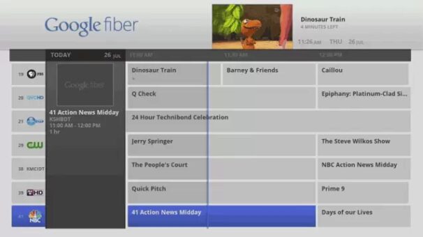 Interfaz de la TV de Google Fiber